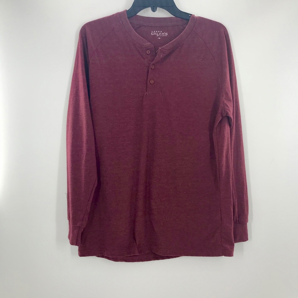 Mens Maroon Long-sleeve Tee Med